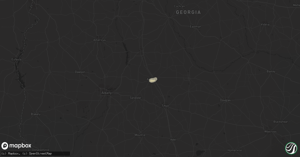 Hail map in Ashburn, GA on July 29, 2015