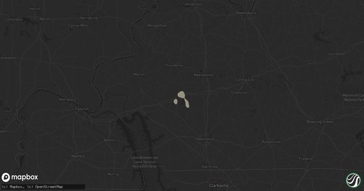 Hail map in Dawson Springs, KY on July 29, 2015