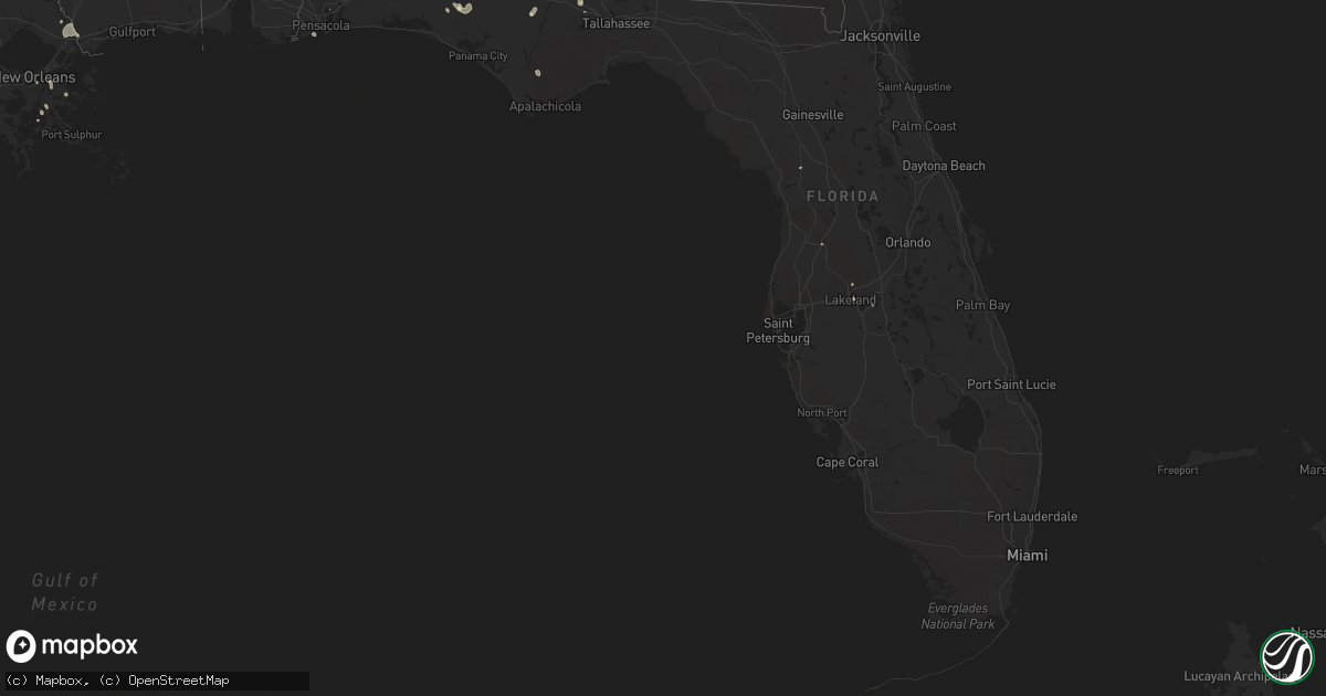 Hail map in Florida on July 29, 2015