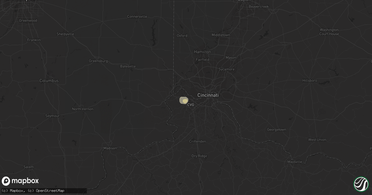 Hail map in Hebron, KY on July 29, 2015