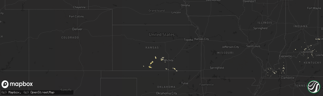 Hail map in Kansas on July 29, 2015