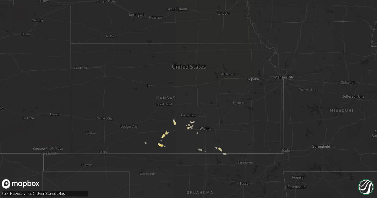 Hail map in Kansas on July 29, 2015