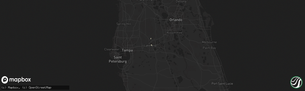 Hail map in Lakeland, FL on July 29, 2015