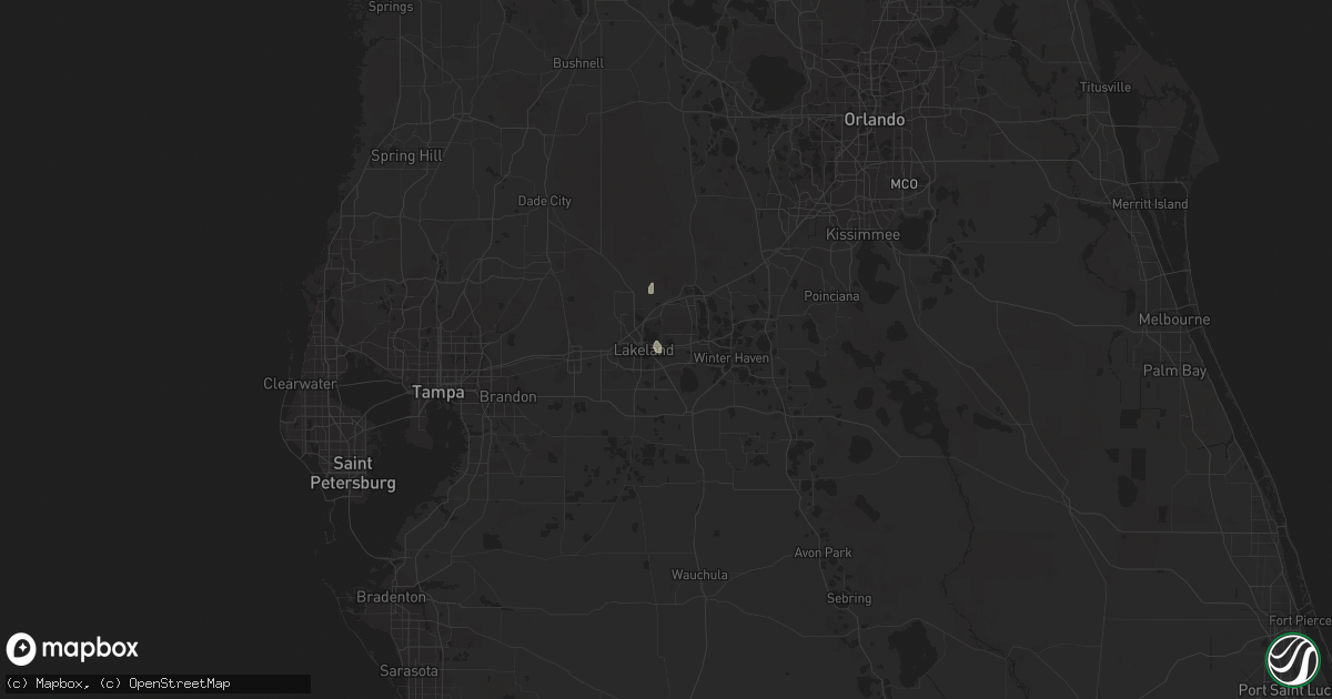 Hail map in Lakeland, FL on July 29, 2015