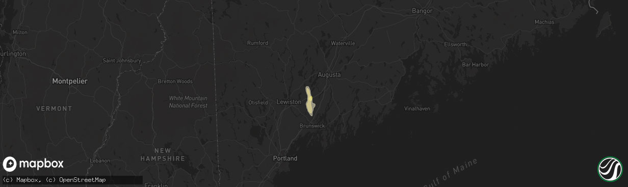 Hail map in Litchfield, ME on July 29, 2015