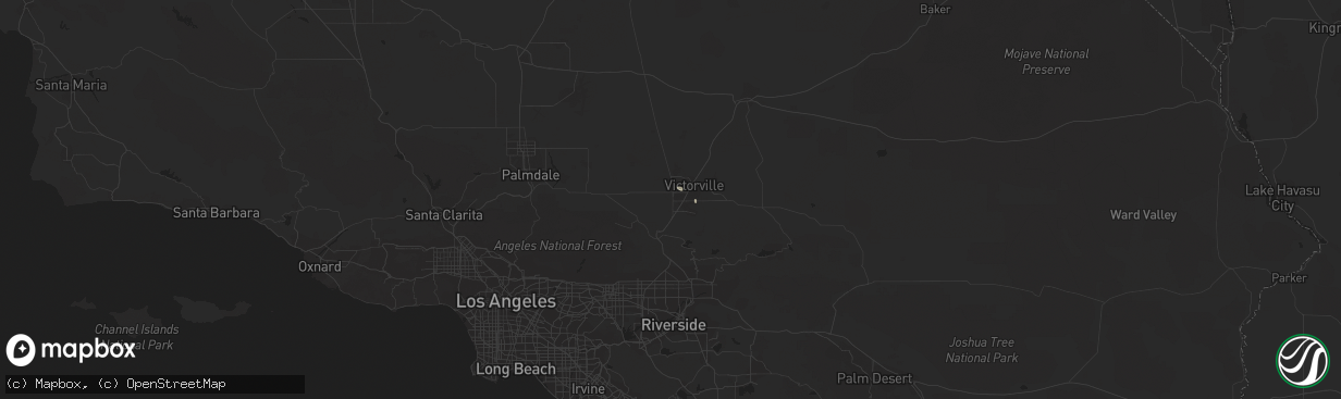 Hail map in Victorville, CA on July 29, 2015