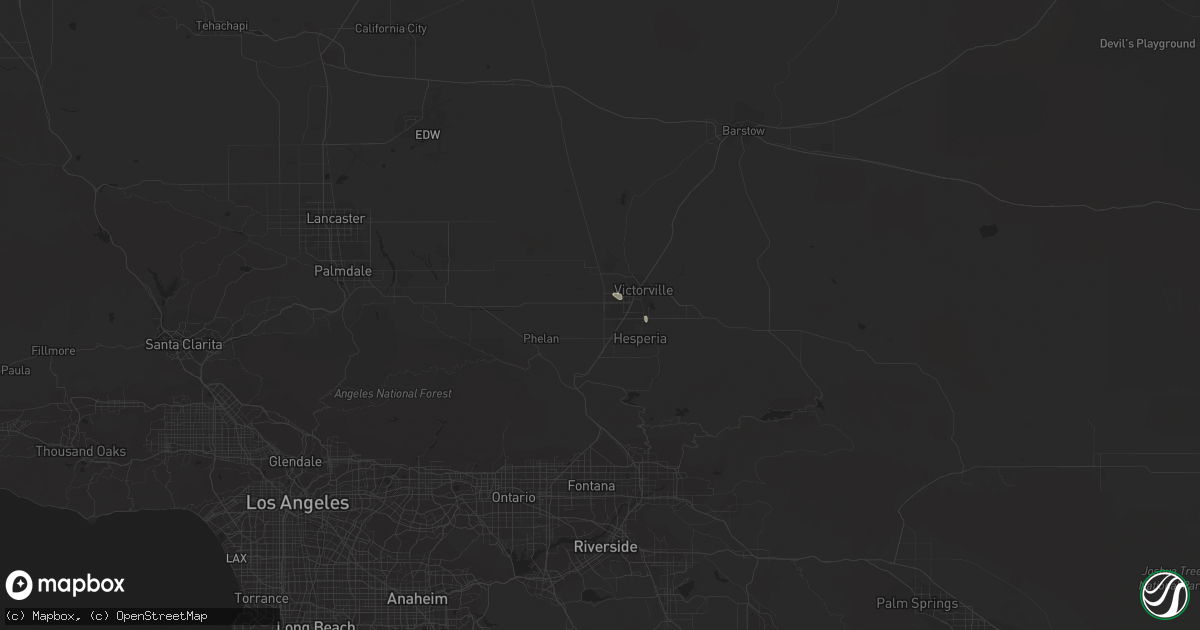 Hail map in Victorville, CA on July 29, 2015
