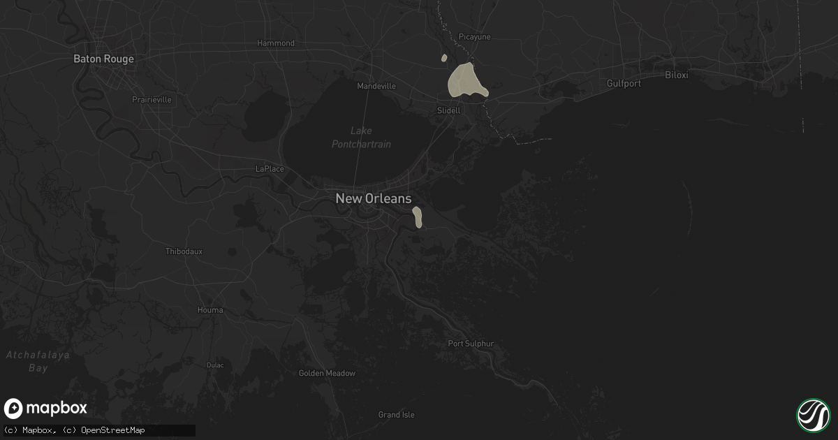 Hail map in Violet, LA on July 29, 2015
