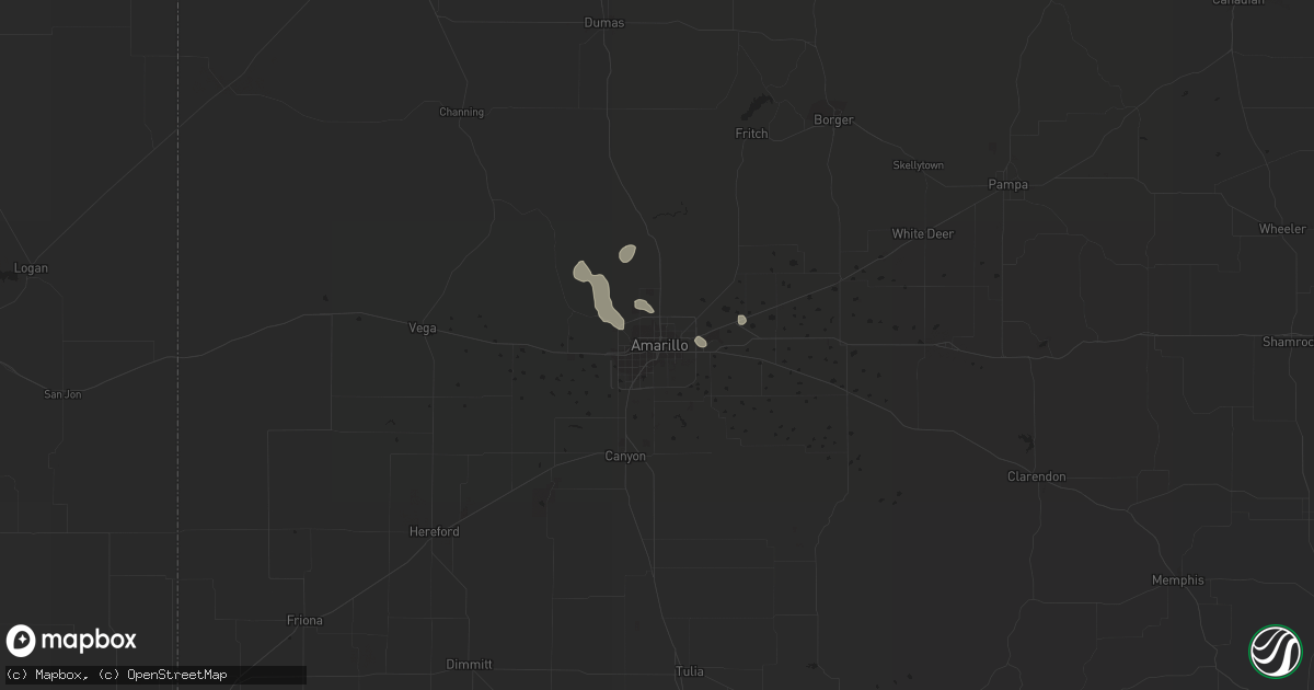 Hail map in Amarillo, TX on July 29, 2017