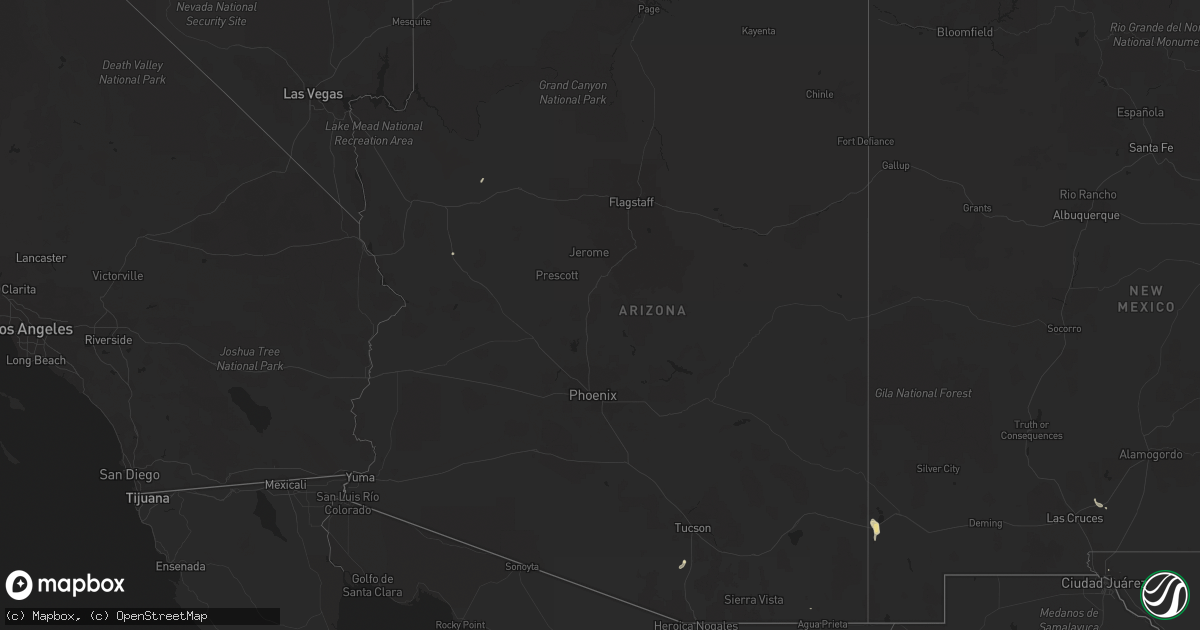 Hail map in Arizona on July 29, 2017