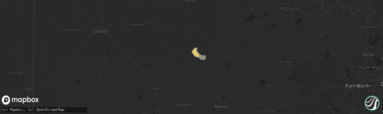 Hail map in Aspermont, TX on July 29, 2017