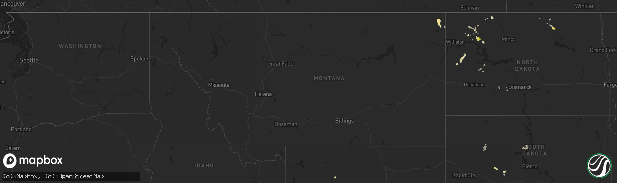 Hail map in Montana on July 29, 2017