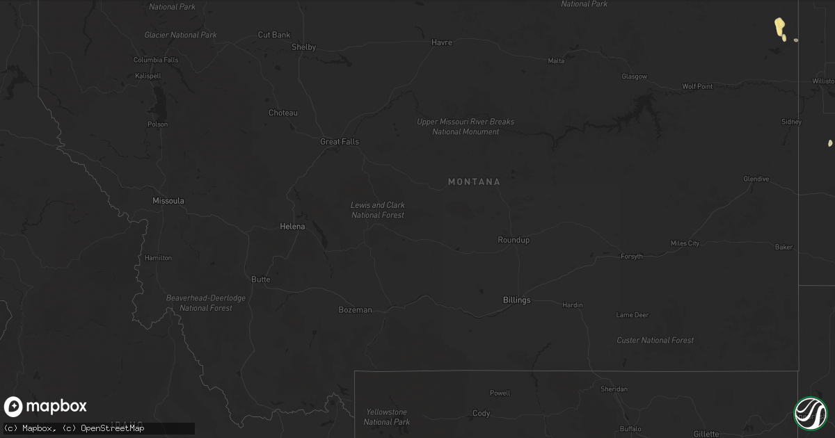 Hail map in Montana on July 29, 2017