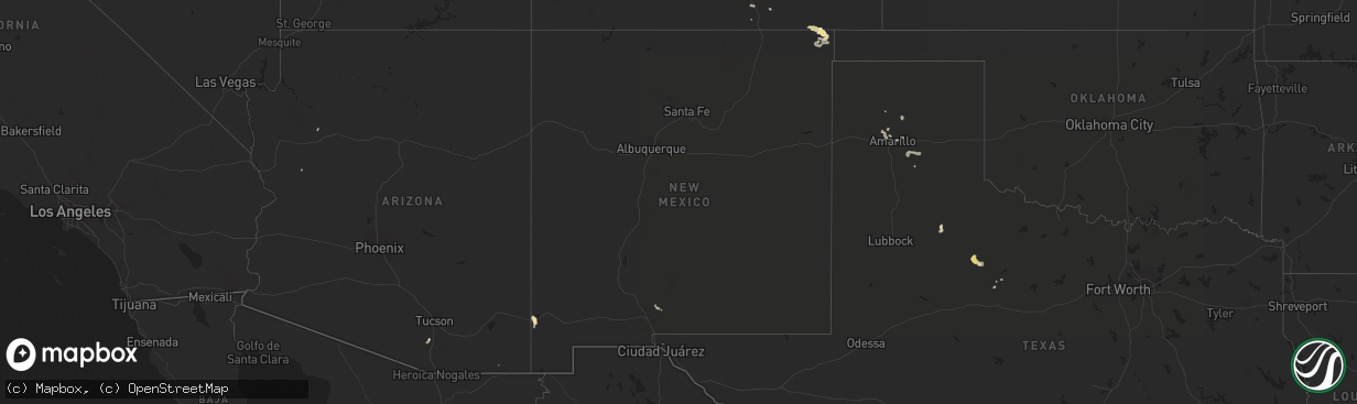 Hail map in New Mexico on July 29, 2017