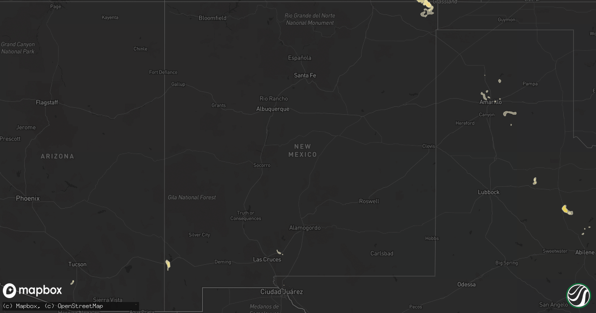Hail map in New Mexico on July 29, 2017