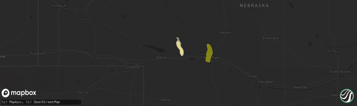 Hail map in Paxton, NE on July 29, 2017