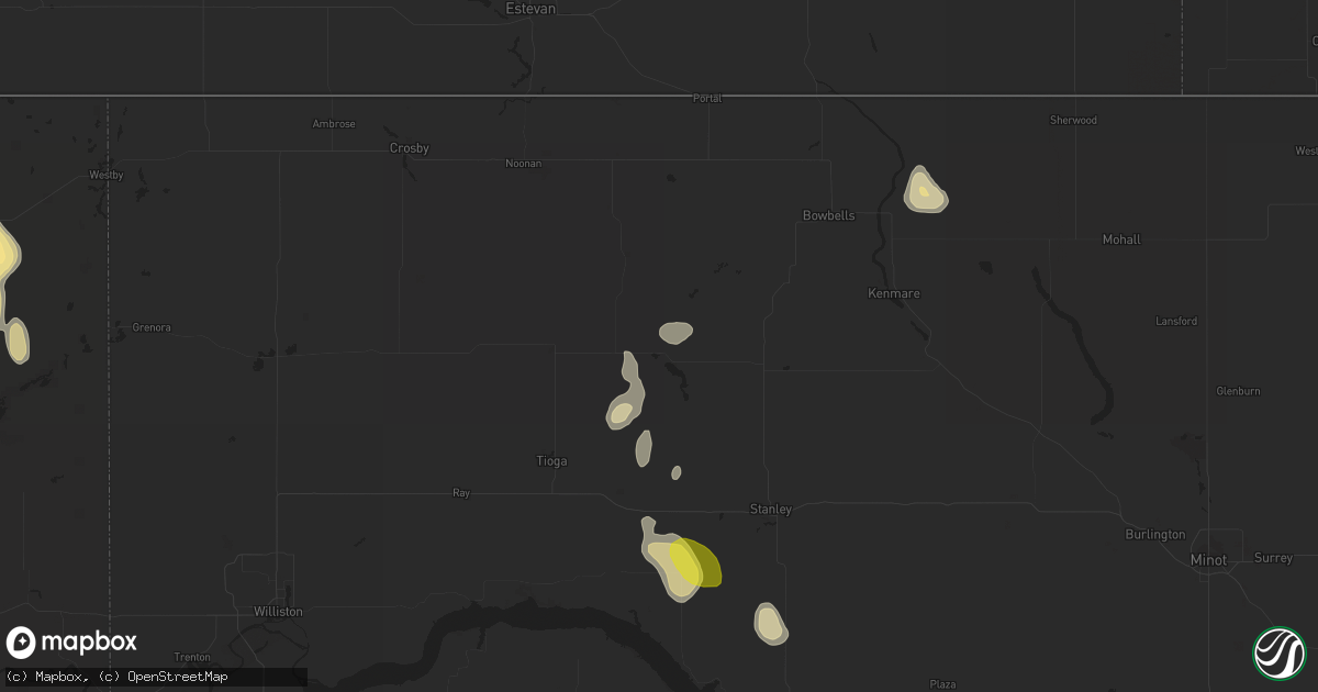 Hail map in Powers Lake, ND on July 29, 2017