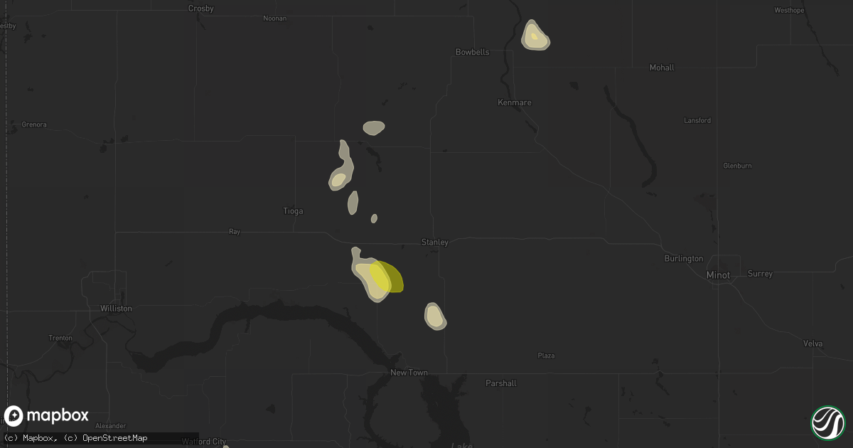 Hail map in Stanley, ND on July 29, 2017