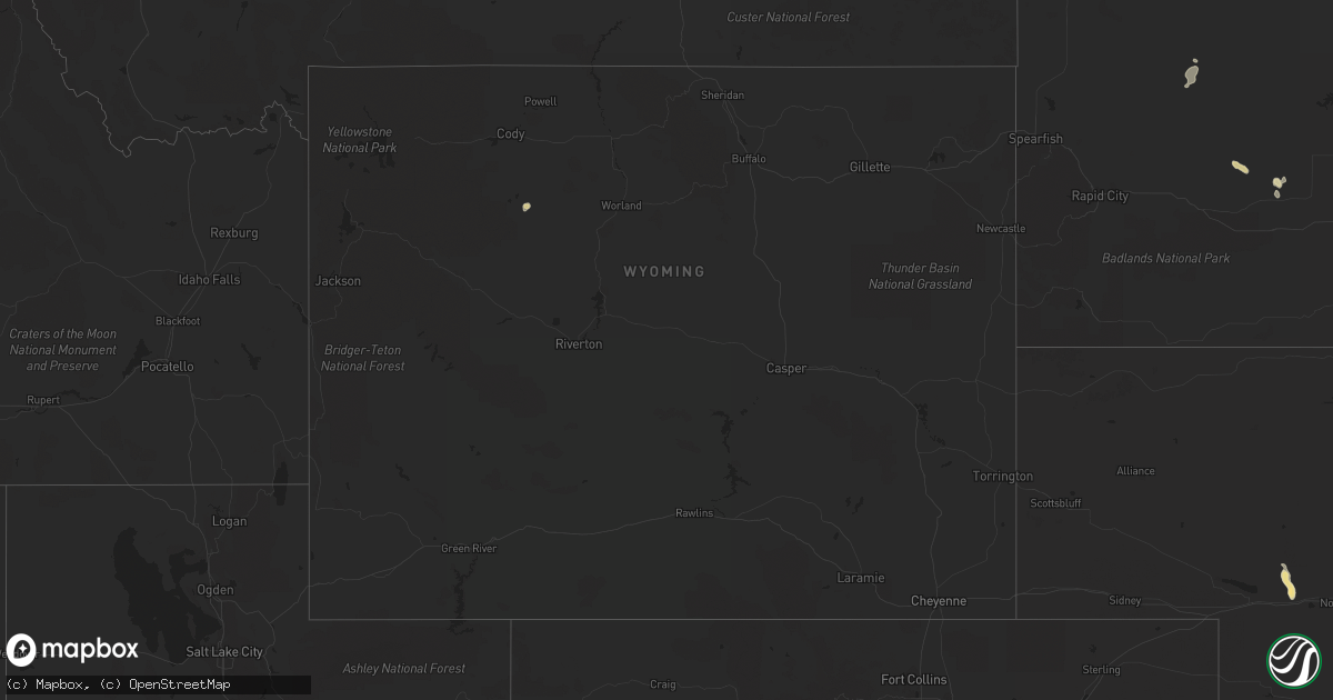 Hail map in Wyoming on July 29, 2017