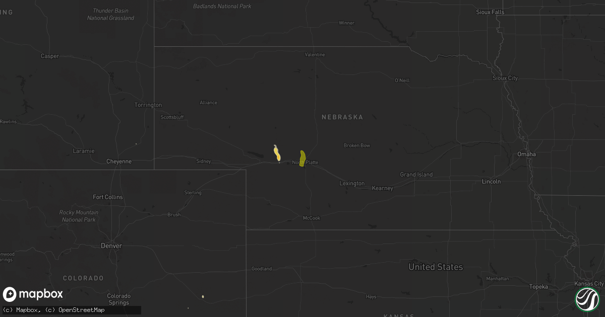 Hail map on July 29, 2017