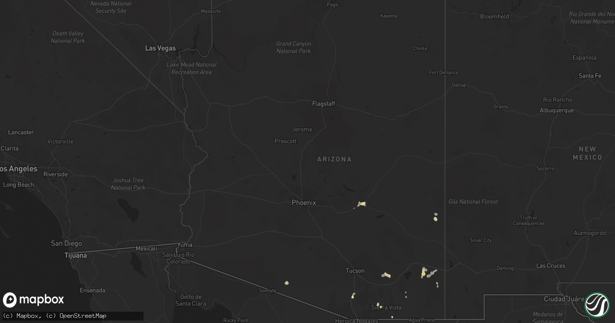 Hail map in Arizona on July 29, 2018