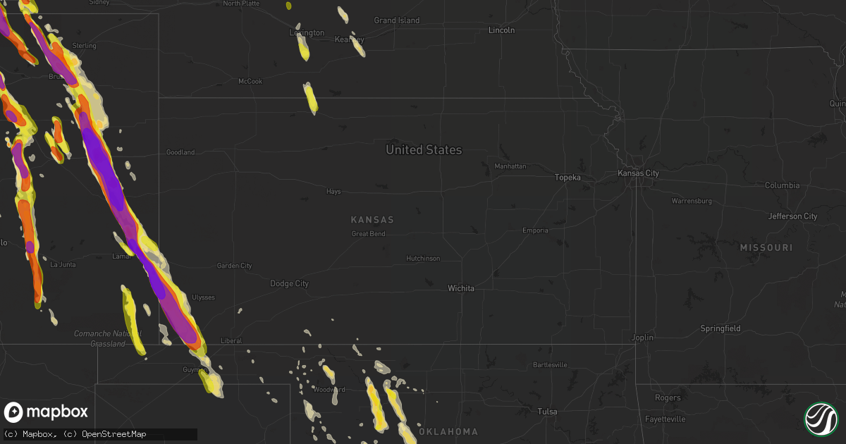 Hail map in Kansas on July 29, 2018