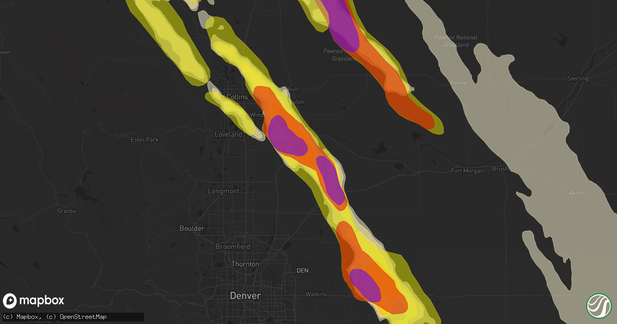 Hail map in La Salle, CO on July 29, 2018