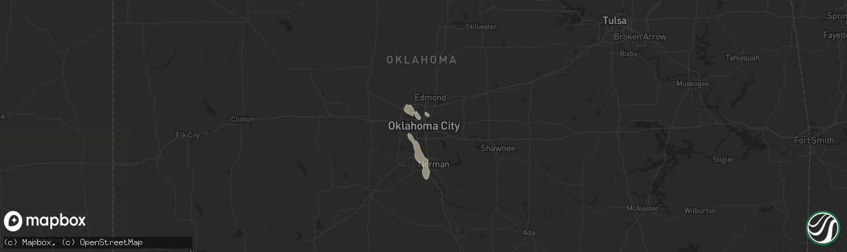 Hail map in Oklahoma City, OK on July 29, 2018