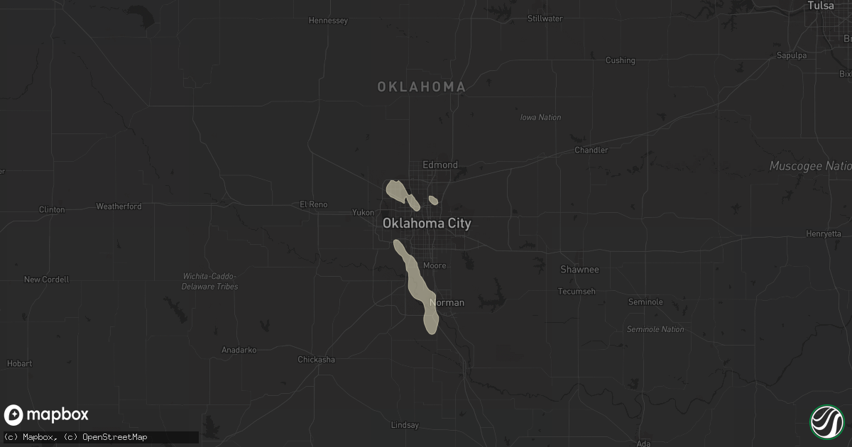 Hail map in Oklahoma City, OK on July 29, 2018