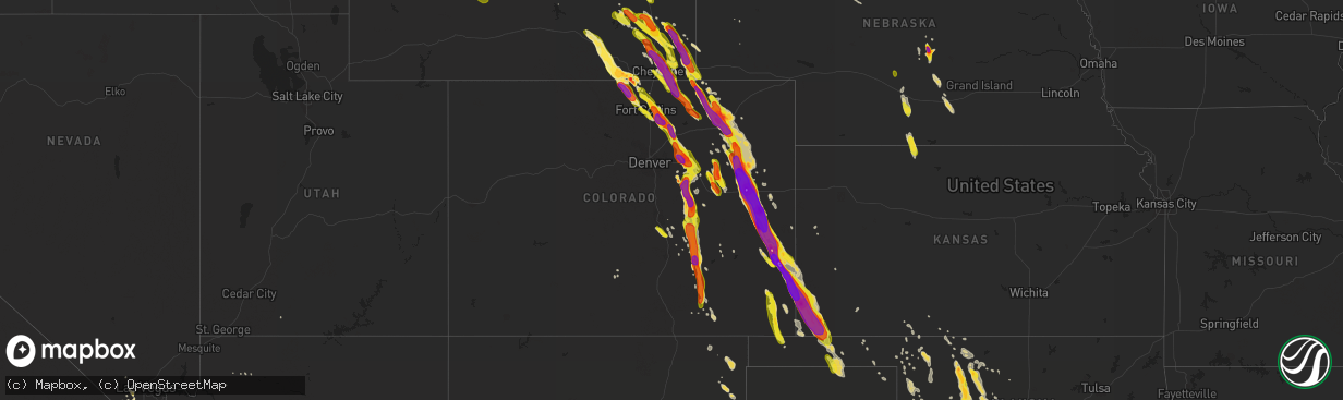 Hail map on July 29, 2018