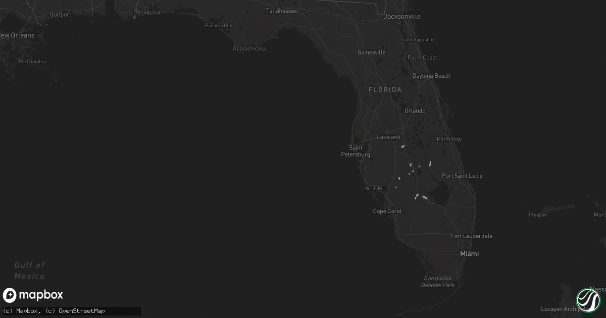 Hail map in Florida on July 29, 2019