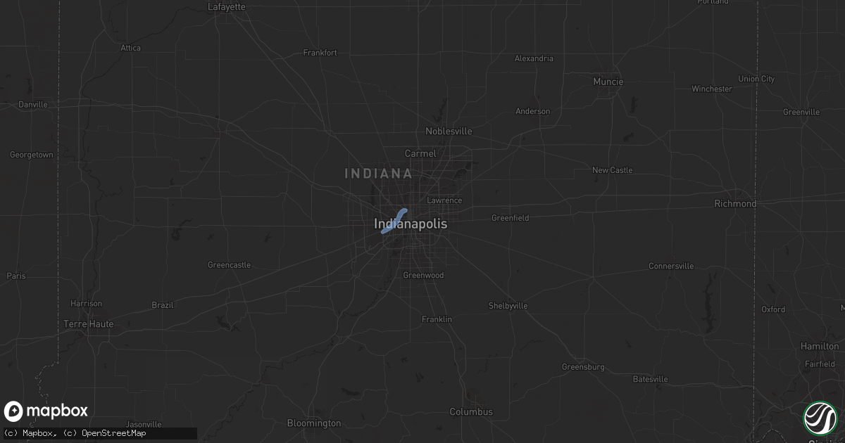 Hail map in Indianapolis, IN on July 29, 2019