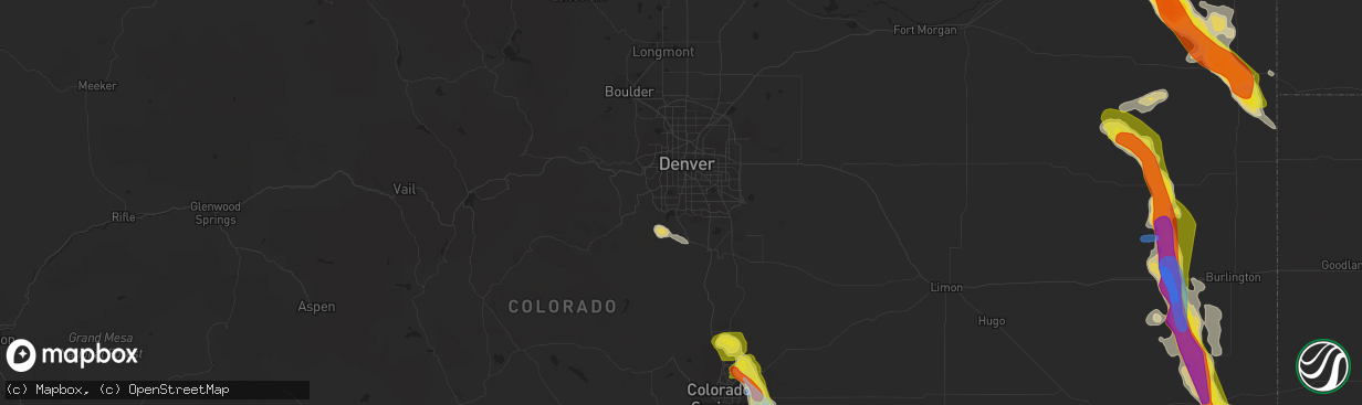 Hail map in Littleton, CO on July 29, 2019