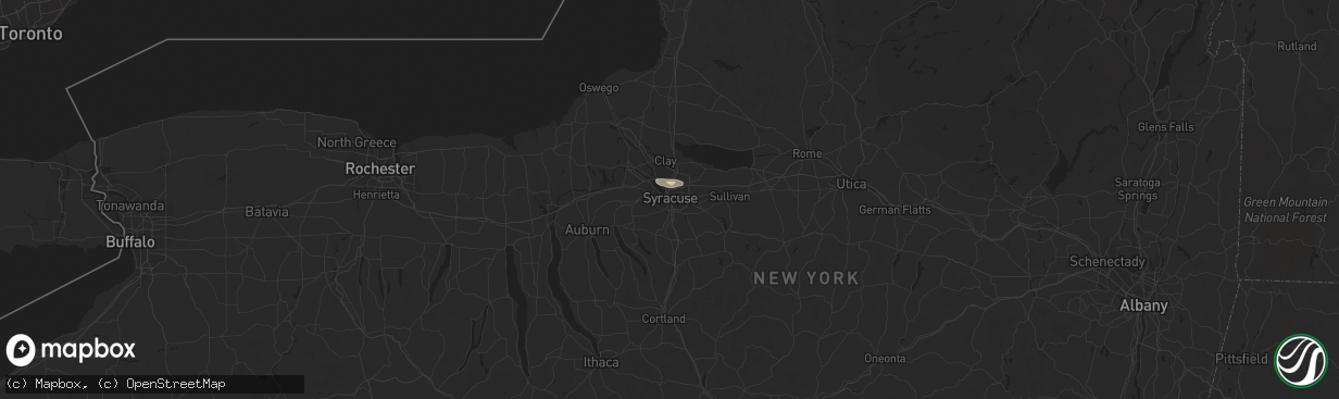 Hail map in Syracuse, NY on July 29, 2019