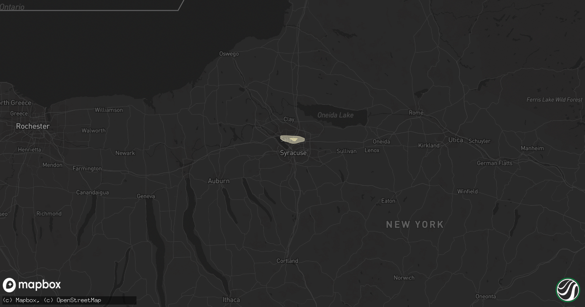 Hail map in Syracuse, NY on July 29, 2019