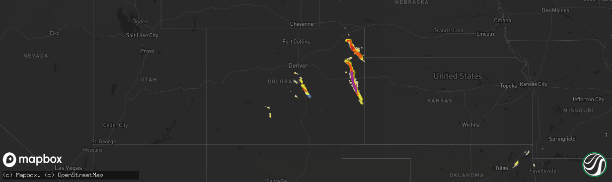 Hail map on July 29, 2019