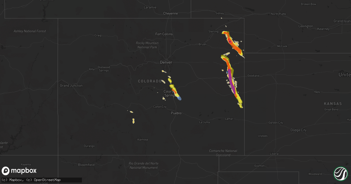 Hail map on July 29, 2019