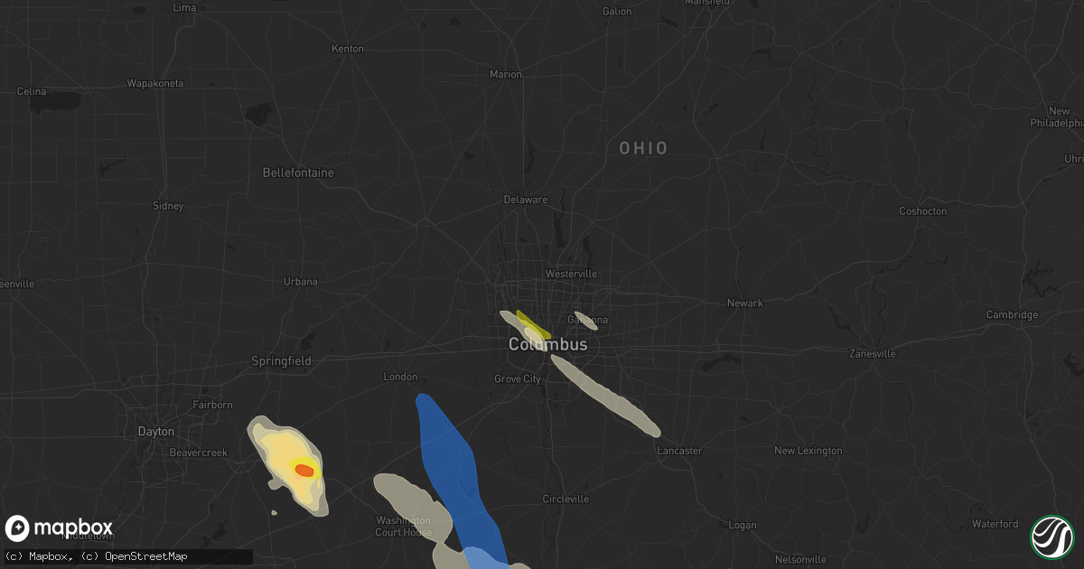 Hail map in Columbus, OH on July 29, 2021