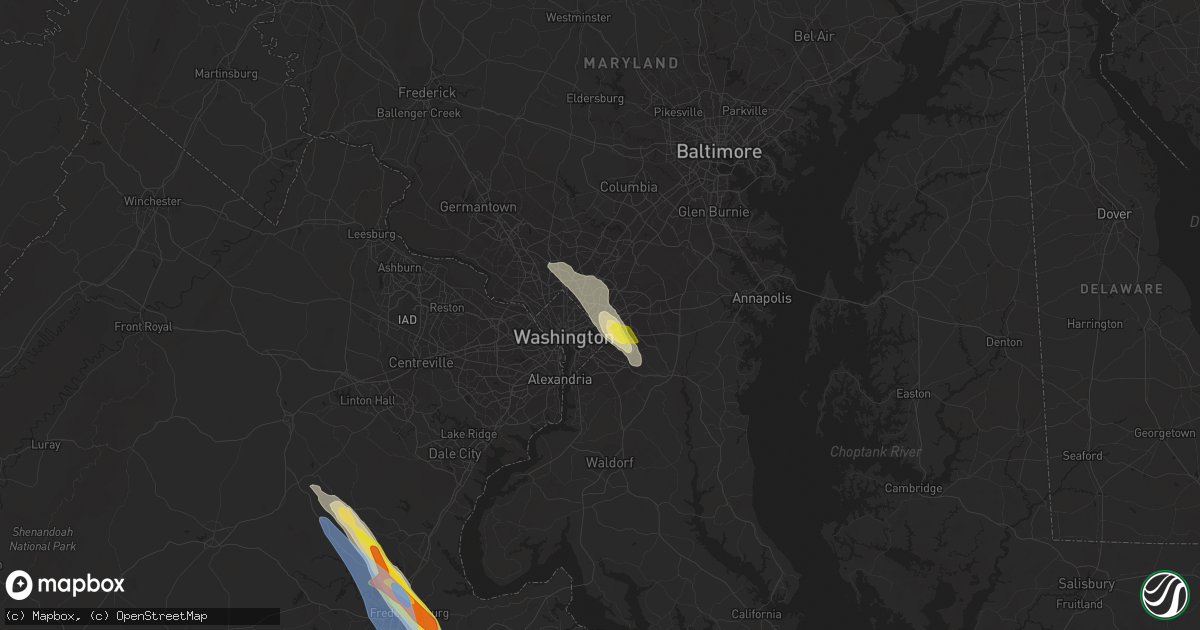 Hail map in Hyattsville, MD on July 29, 2021