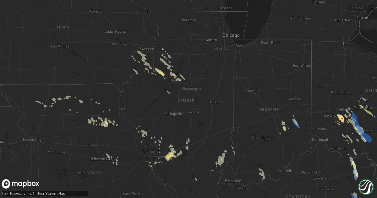 Hail map in Illinois on July 29, 2021