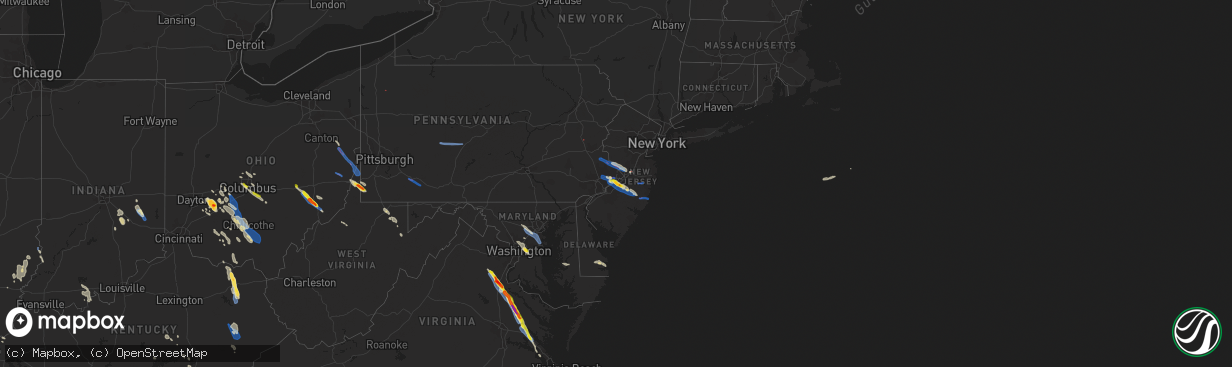 Hail map on July 29, 2021