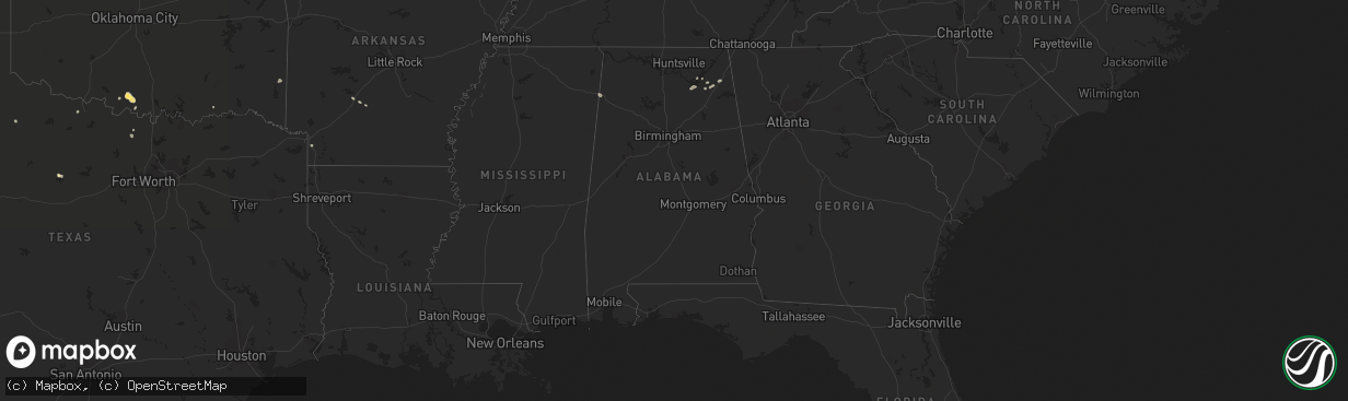 Hail map in Alabama on July 29, 2022