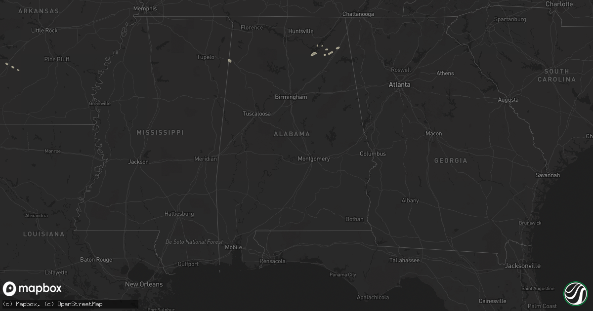 Hail map in Alabama on July 29, 2022