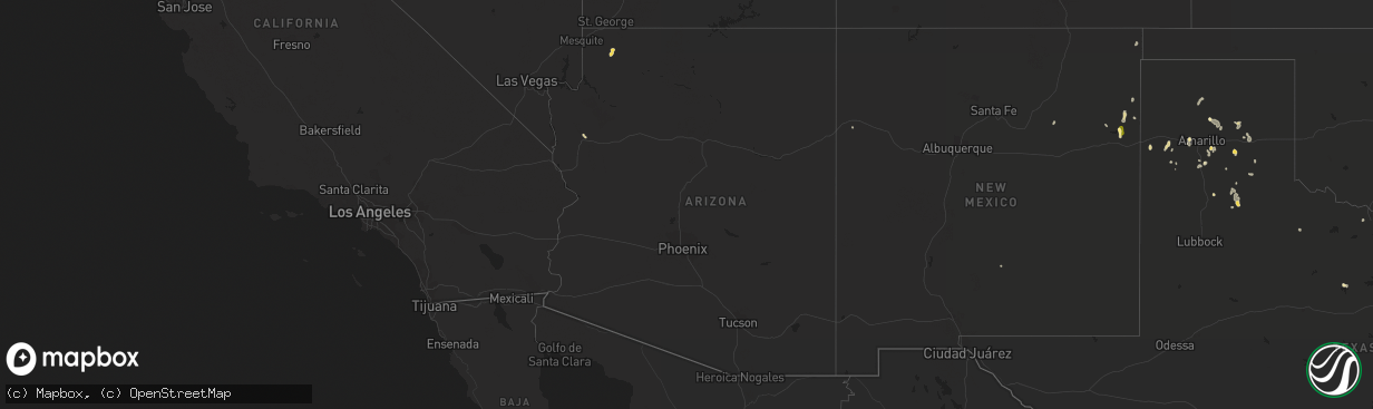 Hail map in Arizona on July 29, 2022