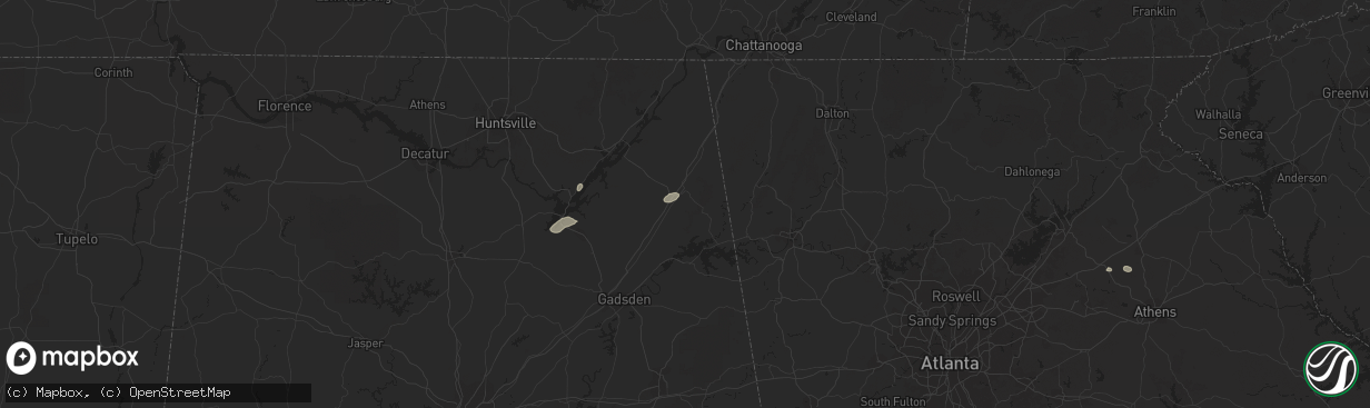 Hail map in Fort Payne, AL on July 29, 2022
