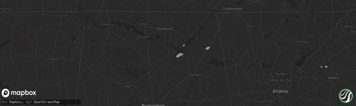 Hail map in Guntersville, AL on July 29, 2022