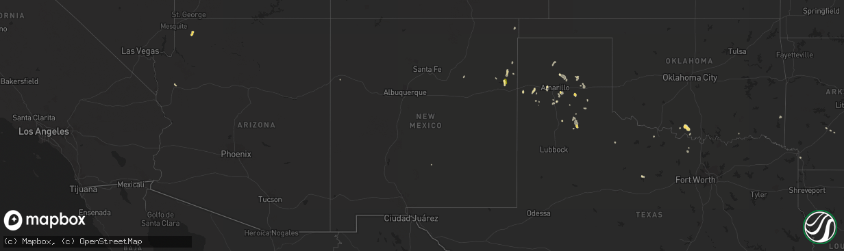 Hail map in New Mexico on July 29, 2022
