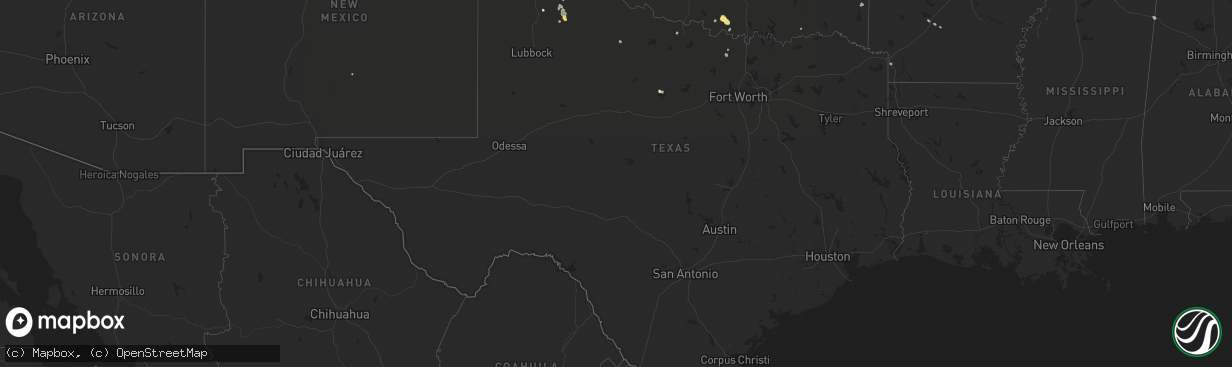 Hail map in Texas on July 29, 2022