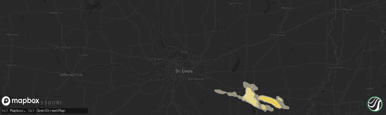 Hail map in Belle Rive, IL on July 29, 2023