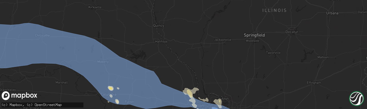 Hail map in Belleville, IL on July 29, 2023